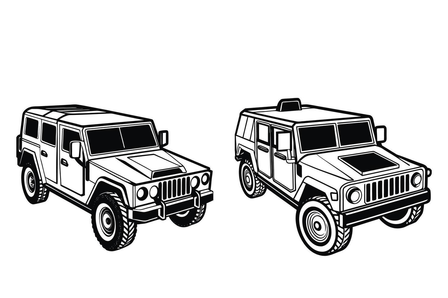 Isolated Humvee silhouette on white background vector