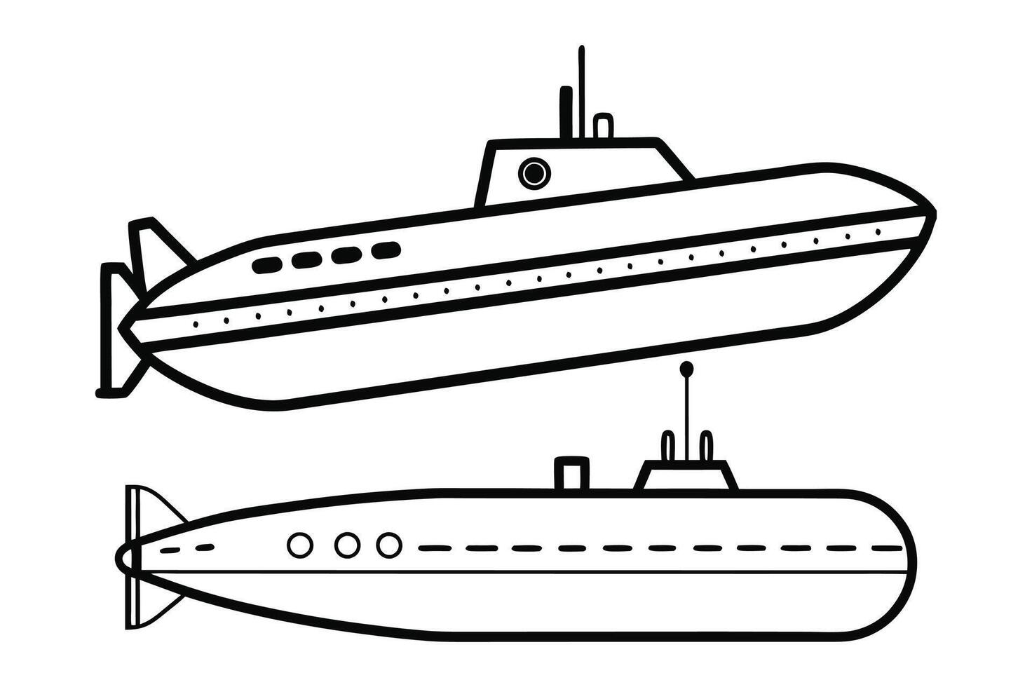 2 Submarine Outline design vector