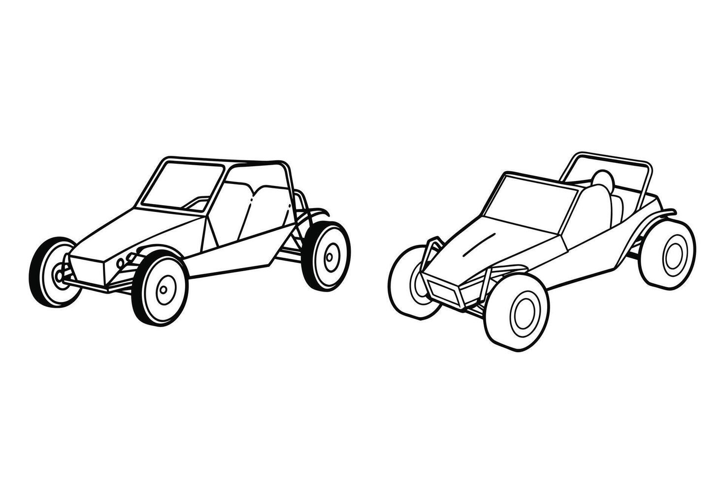 Isolated Dune Buggie Oytline Design on white background vector