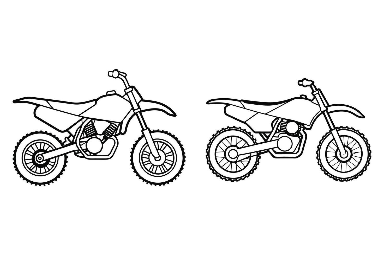 Isolated Dirt Bike Outline on white background vector