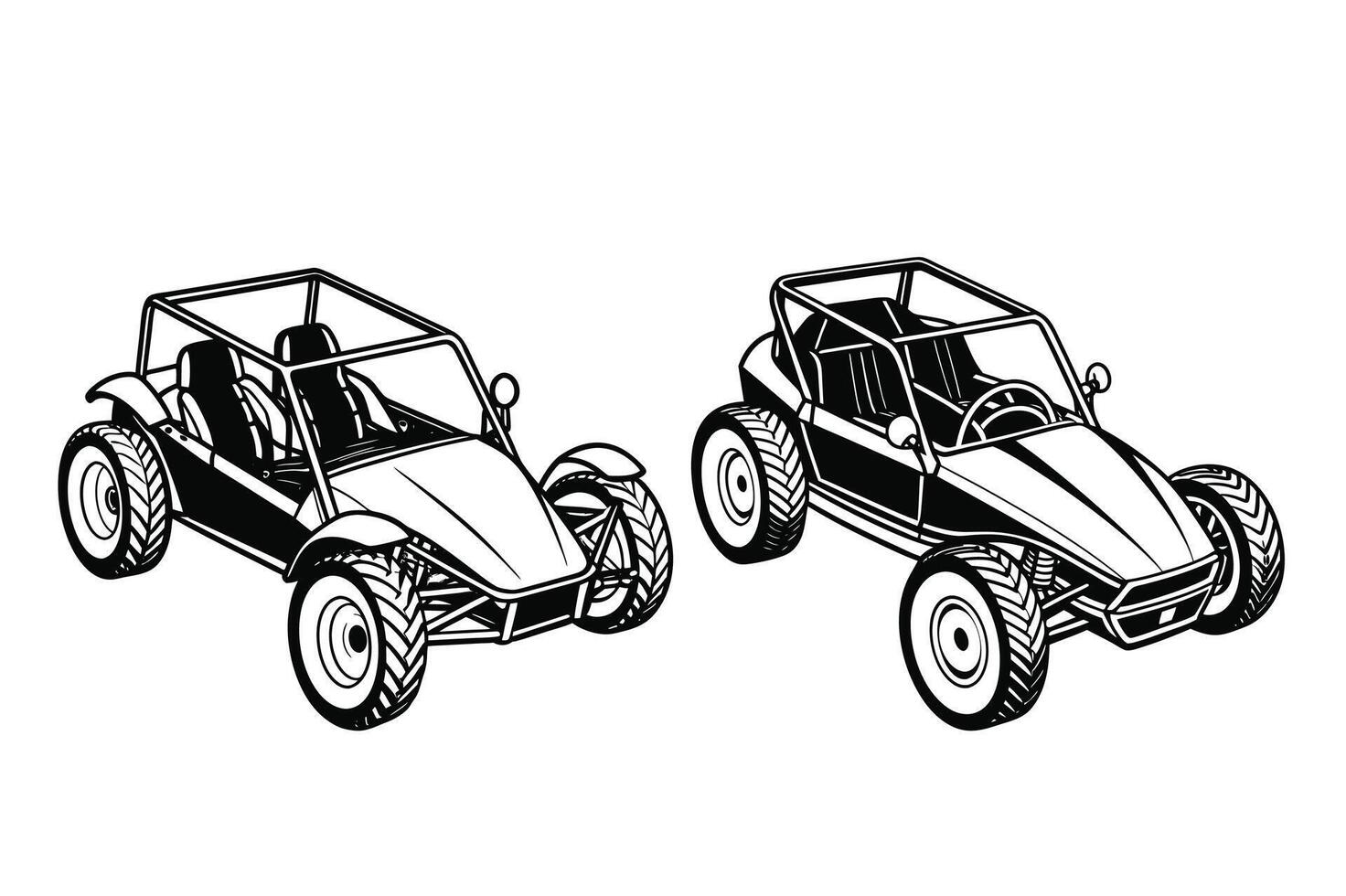 Dune Buggie silhouette Isolated vector
