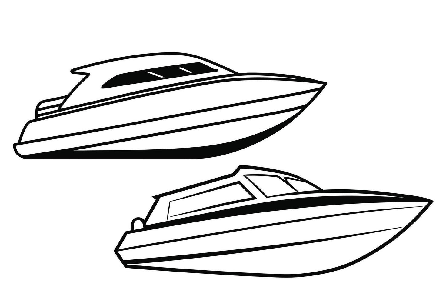 Speedboat outline disign vector