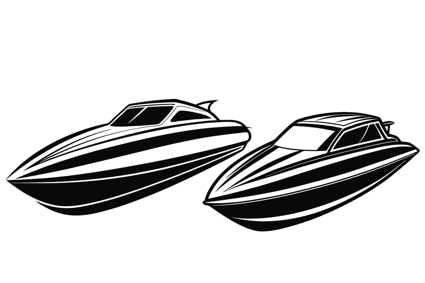 Isolated Speedboat silhouette vector