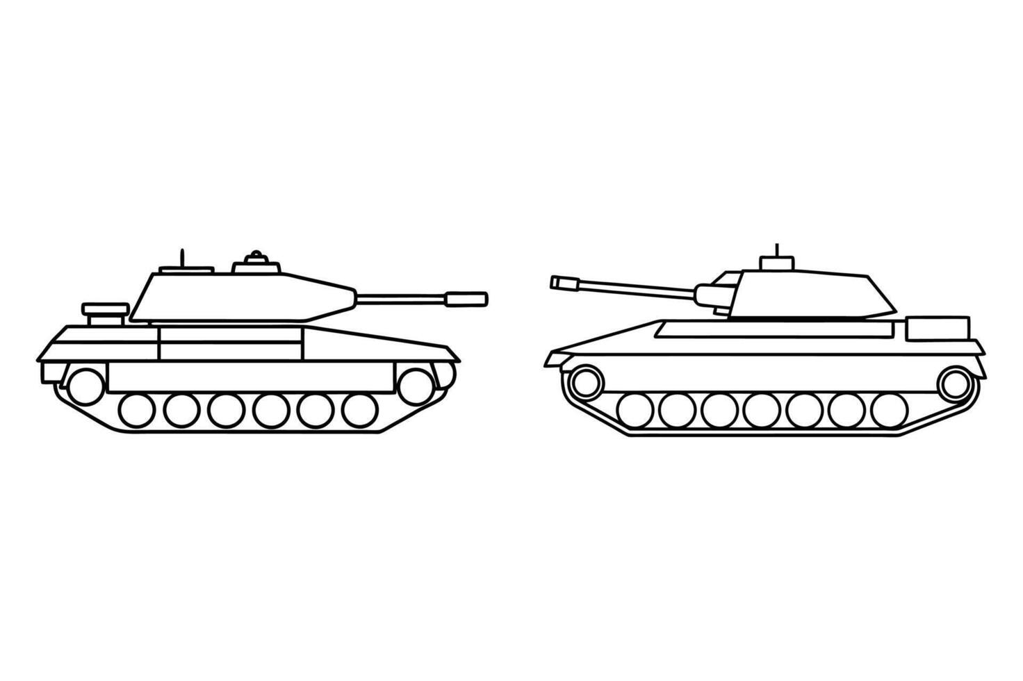 2 Tank Outline on white background vector