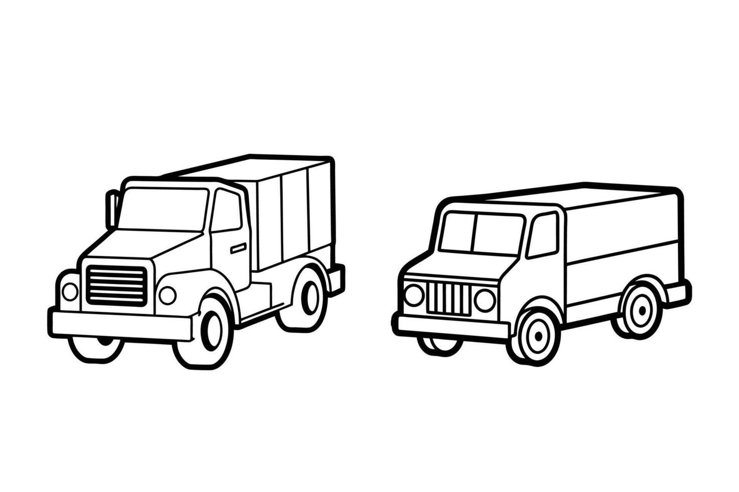 Truck outline design on white background vector