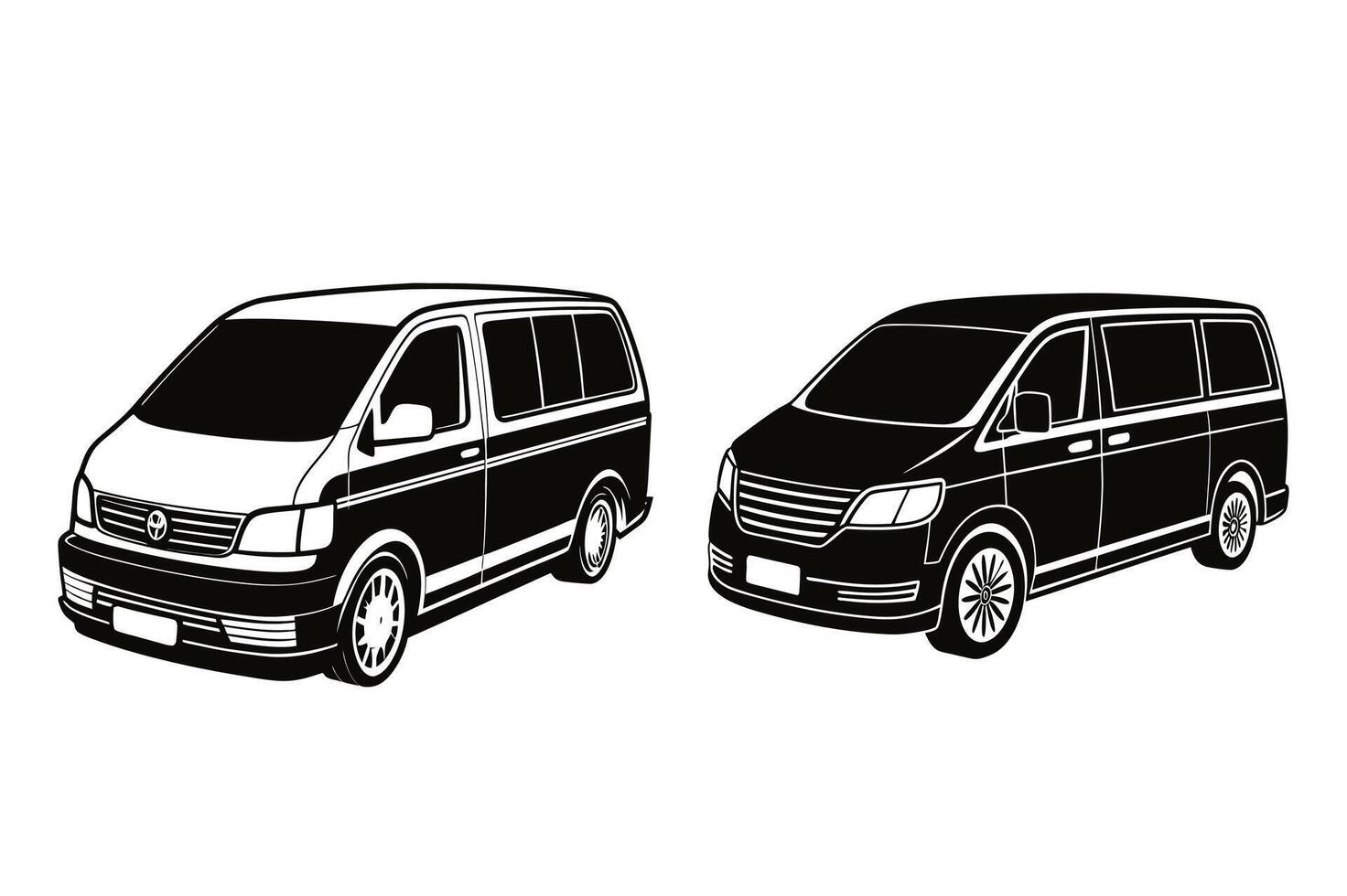 Minivan silhouette design on white background vector