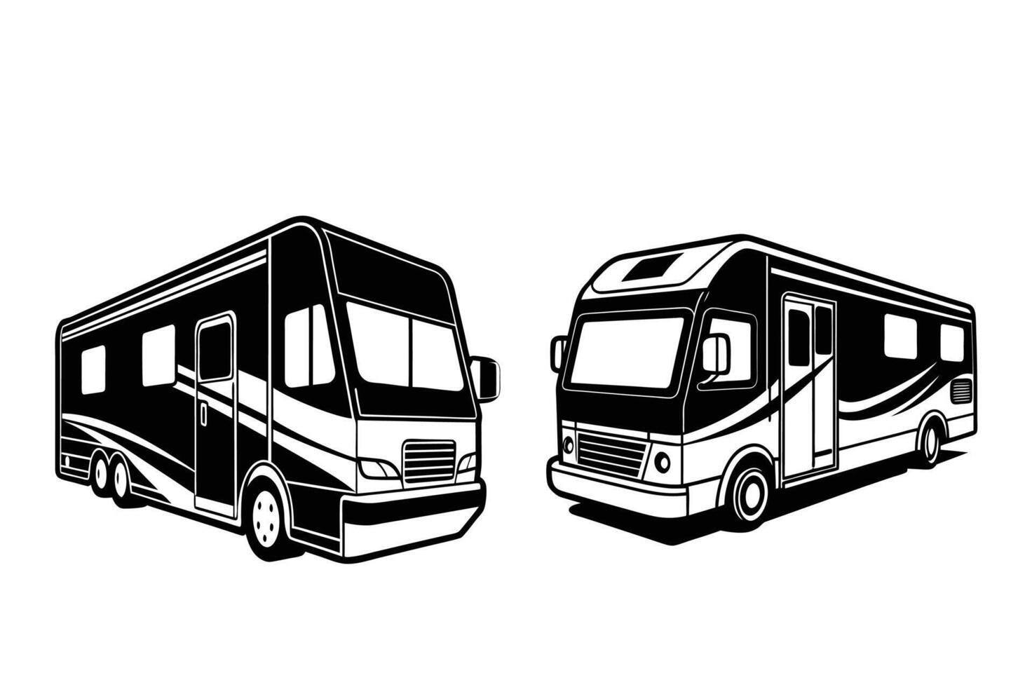 RV silhouette on white background vector