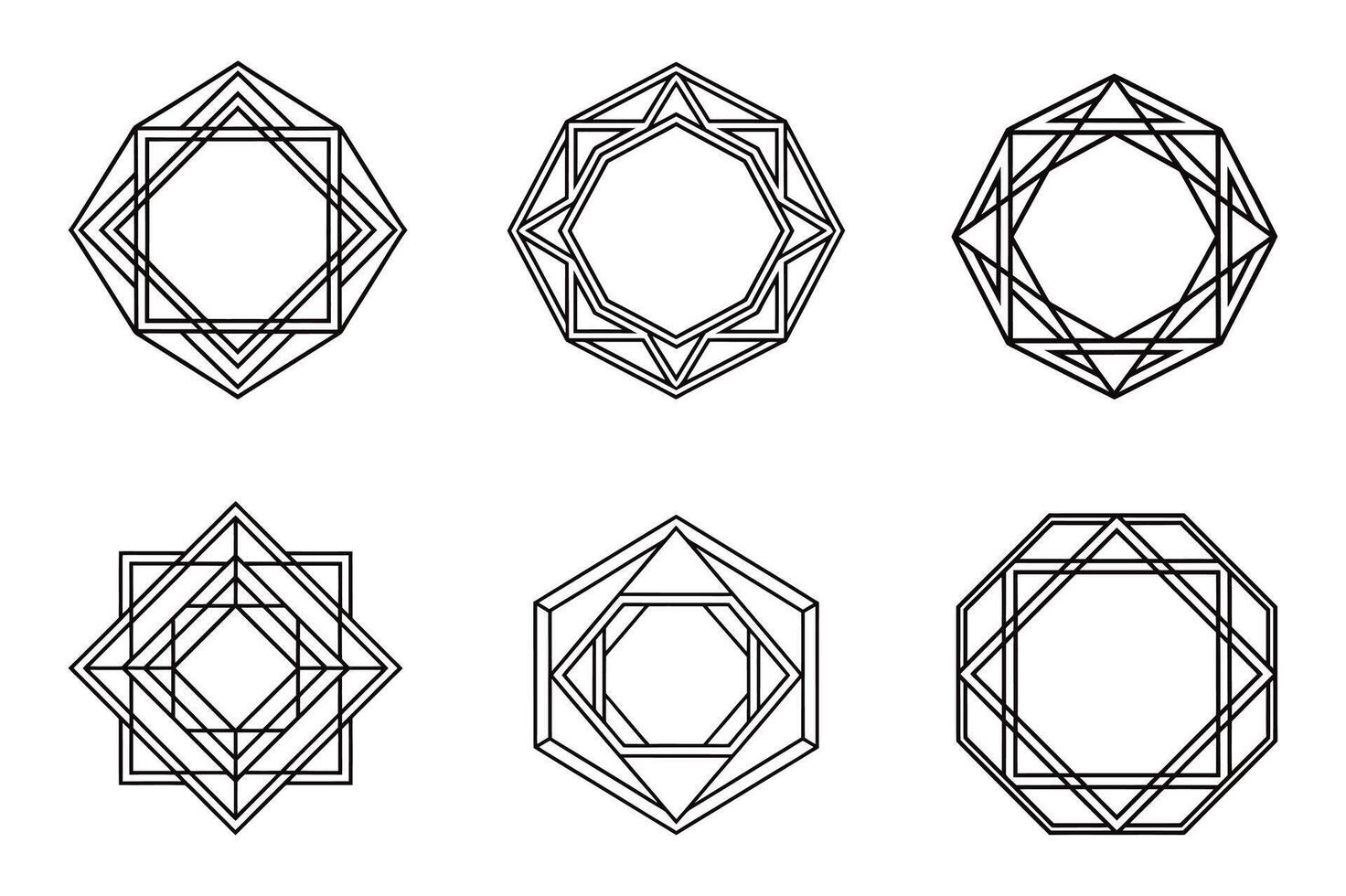 Geometric Circle Shape Frames for Digital Art vector