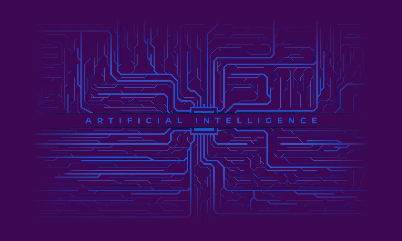 Artificial Intelligence dark background for AI concept banner or presentation vector