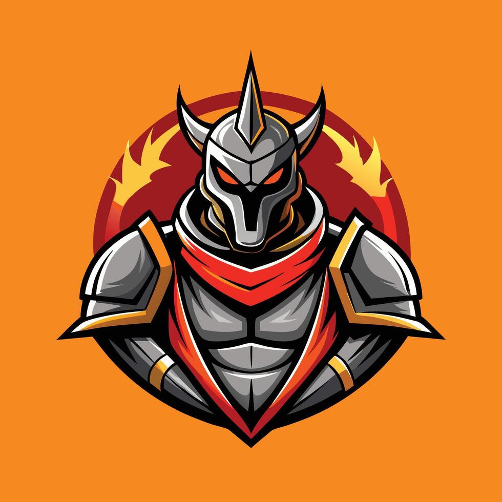 Armored knight mascot esports gaming logo vector