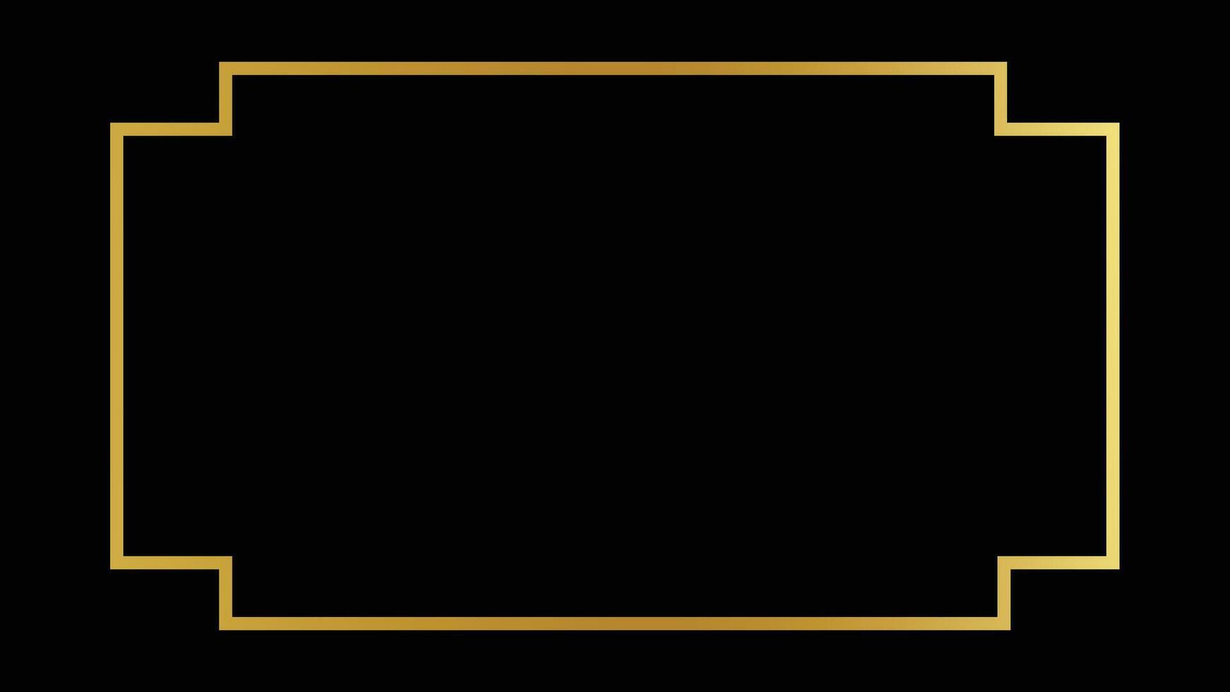 Blank frame in gold color vector