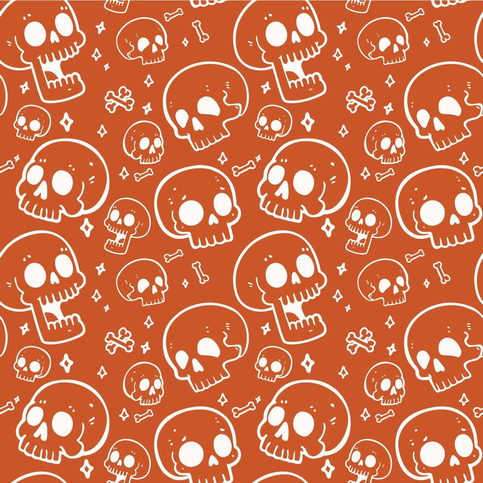 skull cartoon patern vector