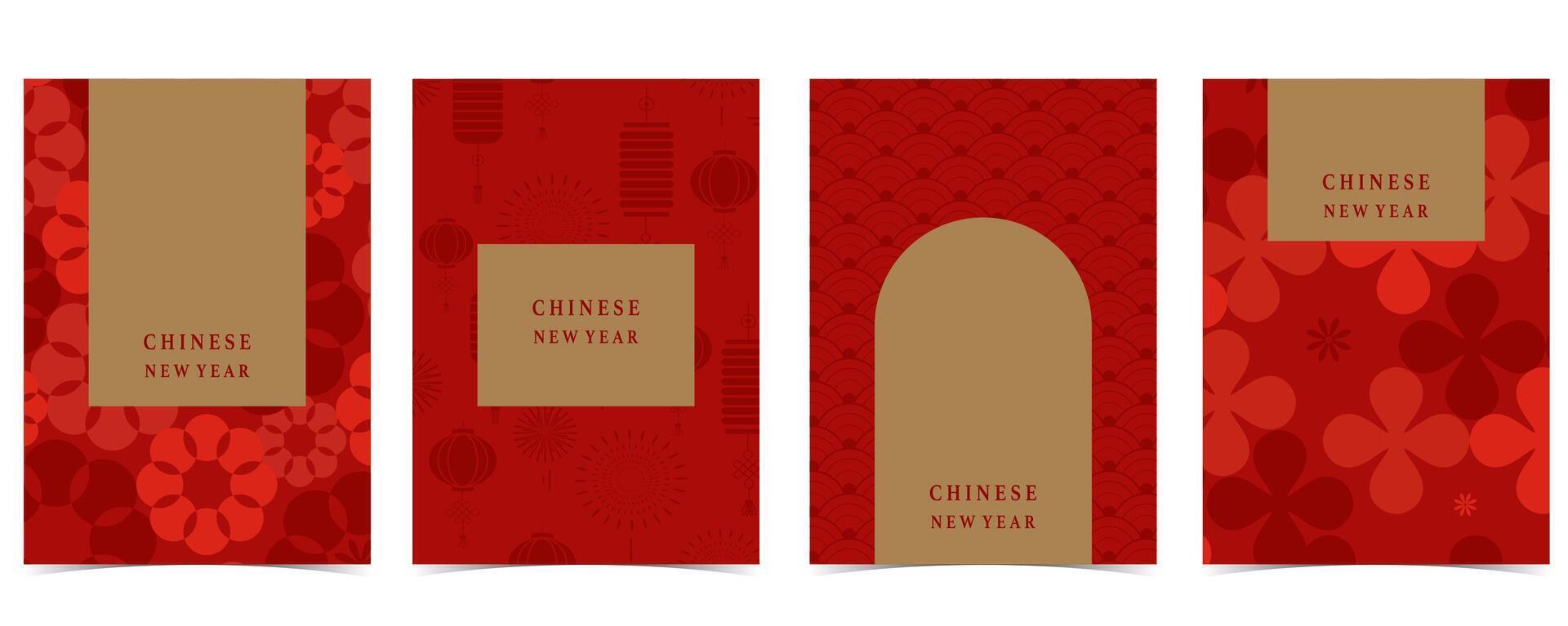 Happy Chinese New Year on red background vector