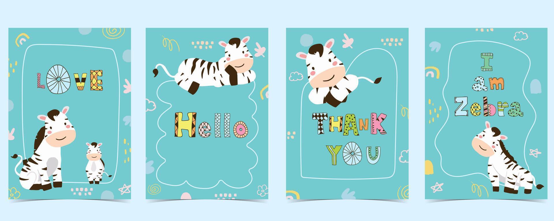 cute zebra template background for a4 vertical design vector