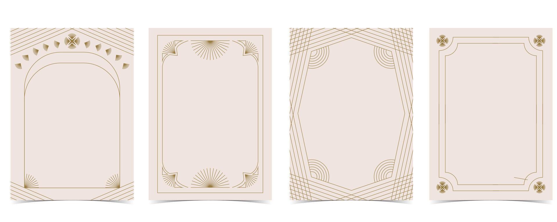 Vintage deco frame. Abstract decoration template for a4 vertical design vector