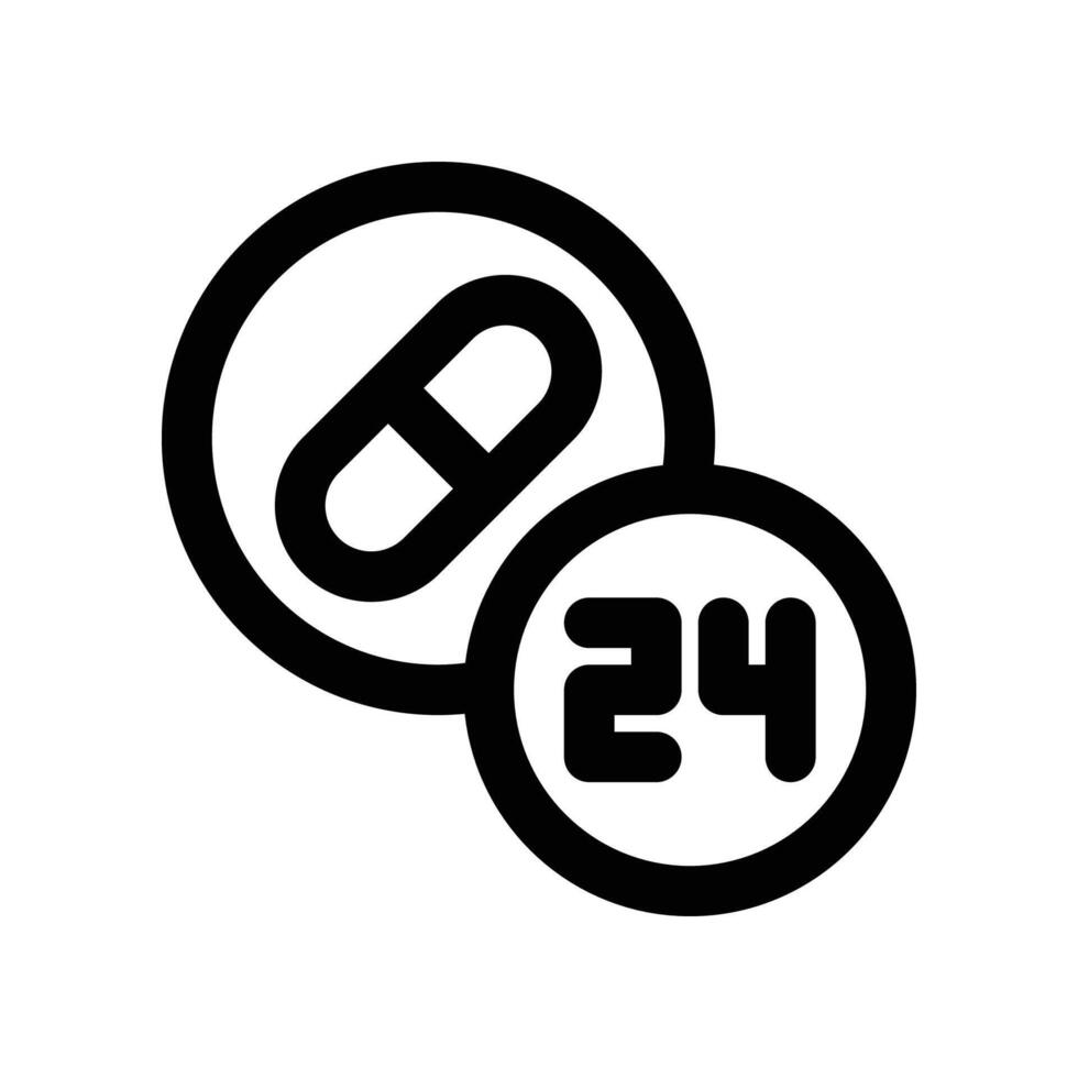24 hours icon. line icon for your website, mobile, presentation, and logo design. vector