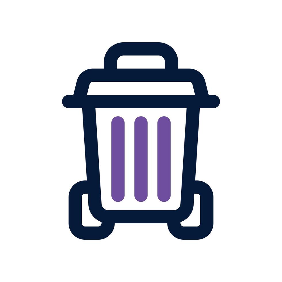 trash bin icon. dual tone icon for your website, mobile, presentation, and logo design. vector