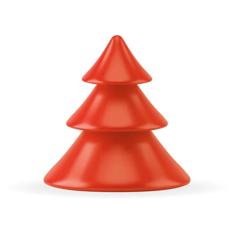 Classic red Christmas tree minimalistic festive toy diagonal arrangement for holiday celebrating vector