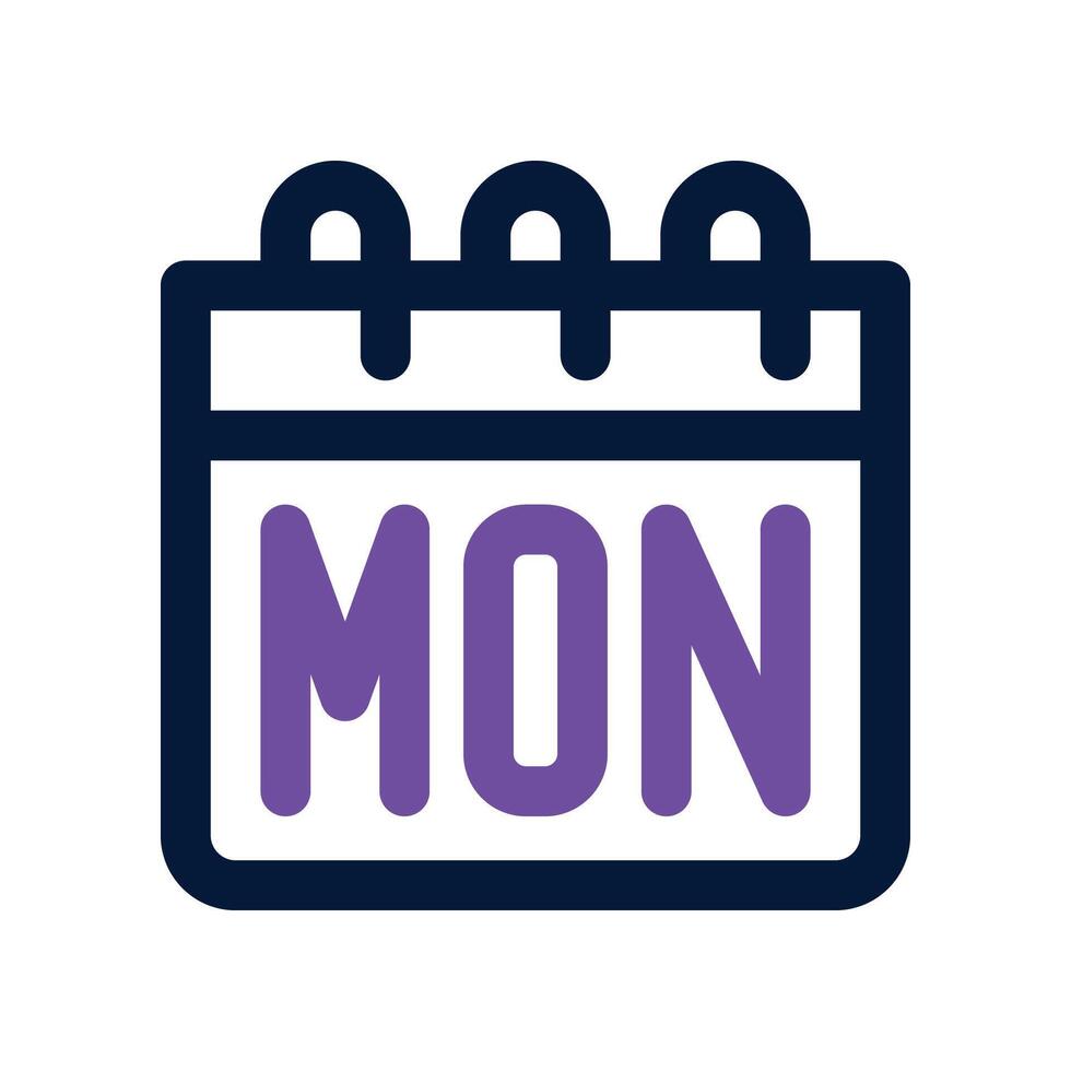 monday icon. dual tone icon for your website, mobile, presentation, and logo design. vector