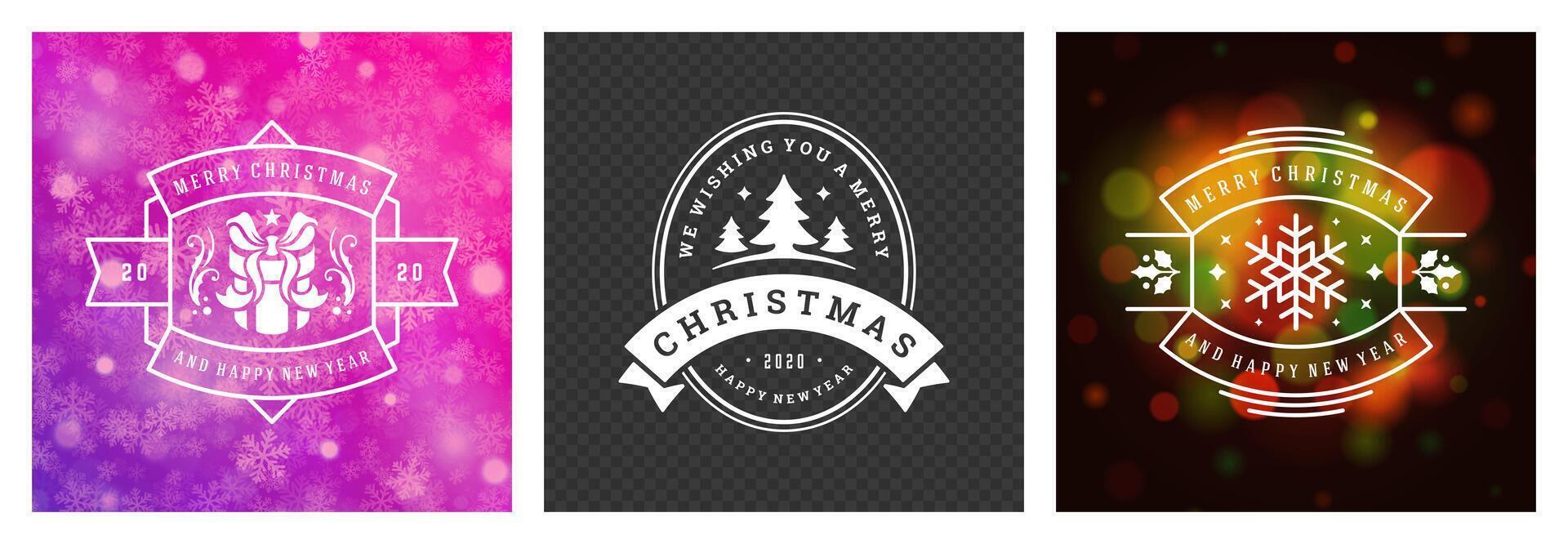 Festive holiday greeting designs featuring Christmas and New Year elements vector