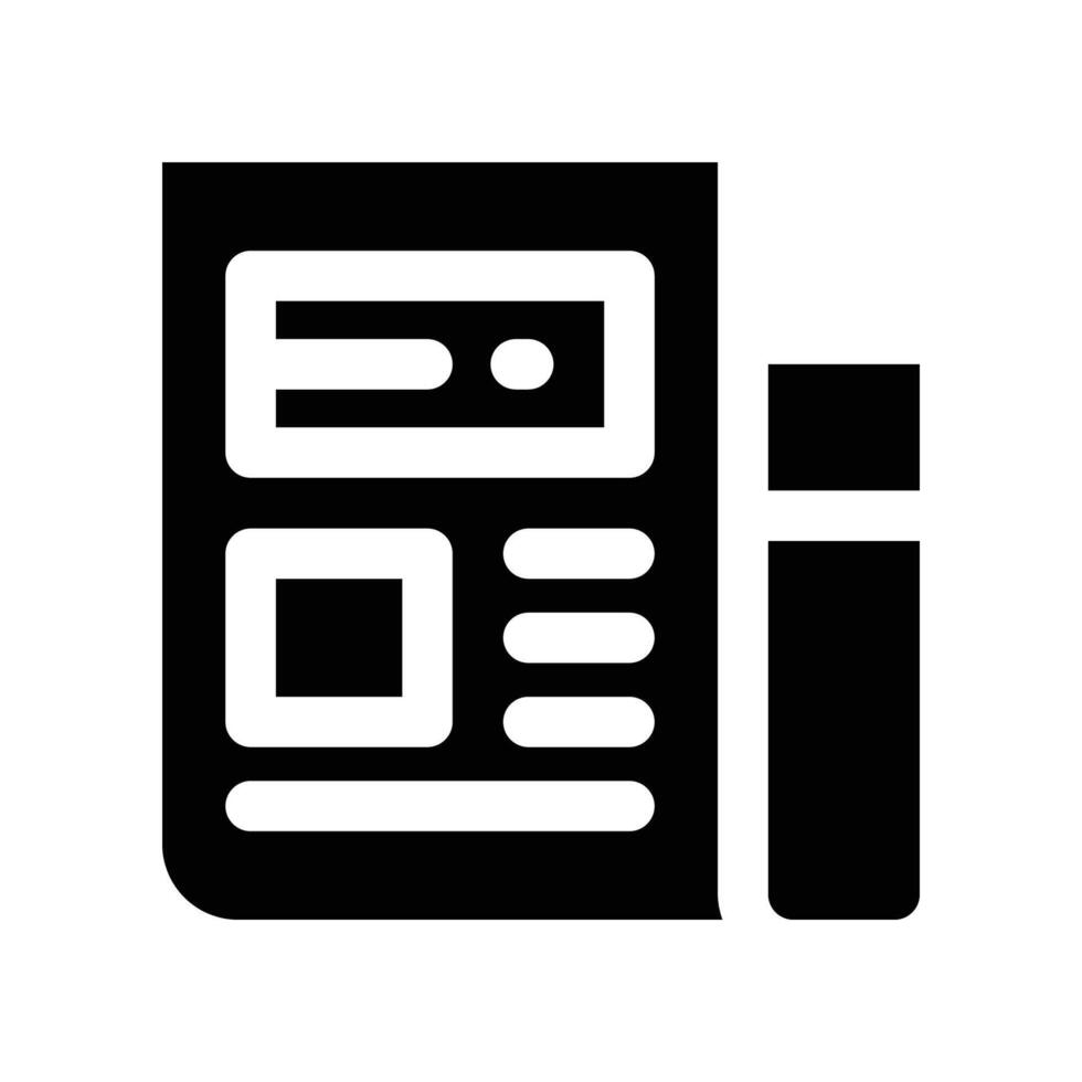 newspaper icon. glyph icon for your website, mobile, presentation, and logo design. vector