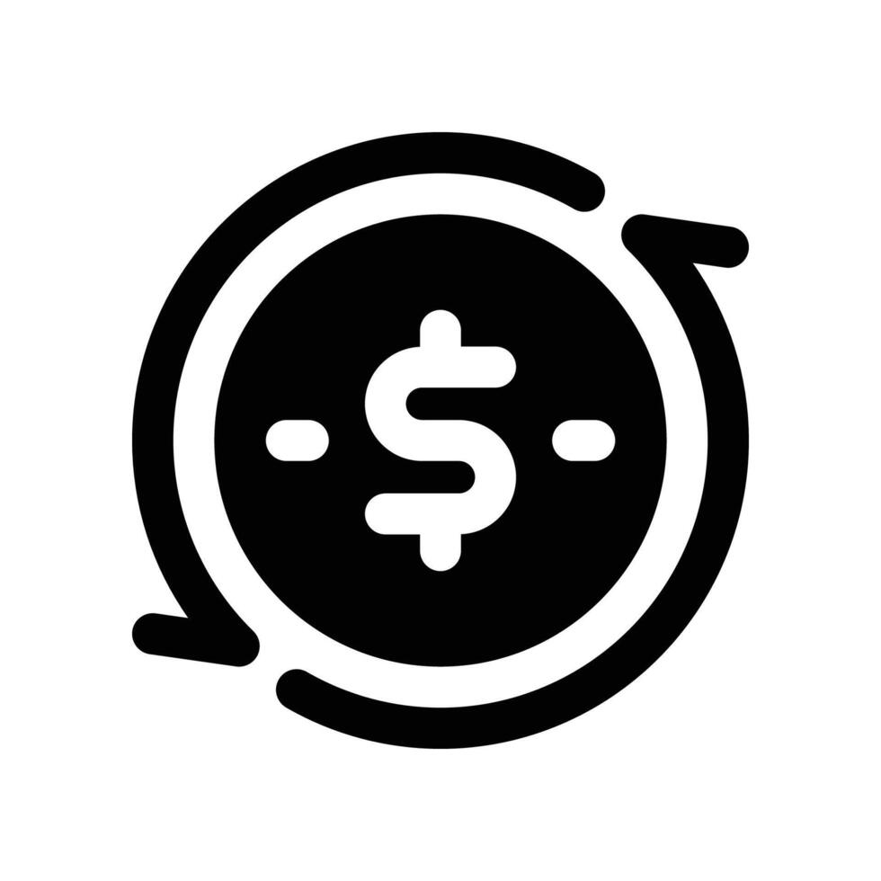 money flow icon. glyph icon for your website, mobile, presentation, and logo design. vector