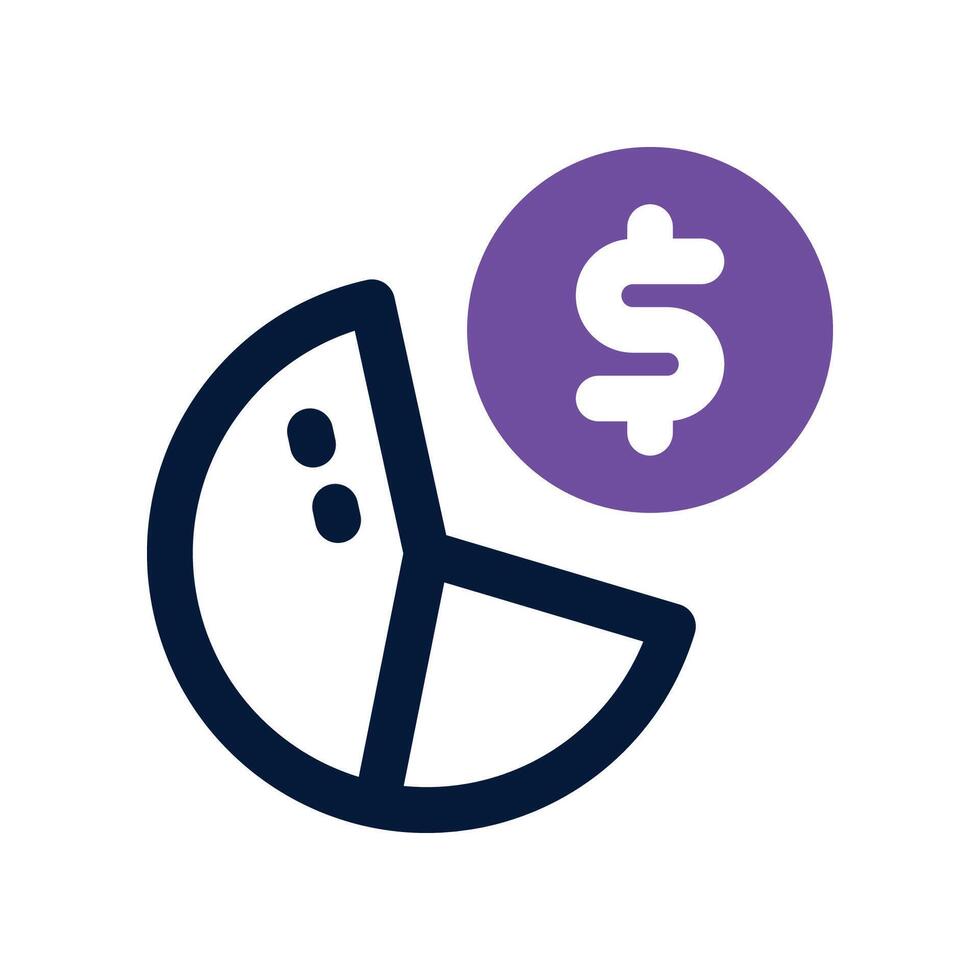 pie chart icon. dual tone icon for your website, mobile, presentation, and logo design. vector