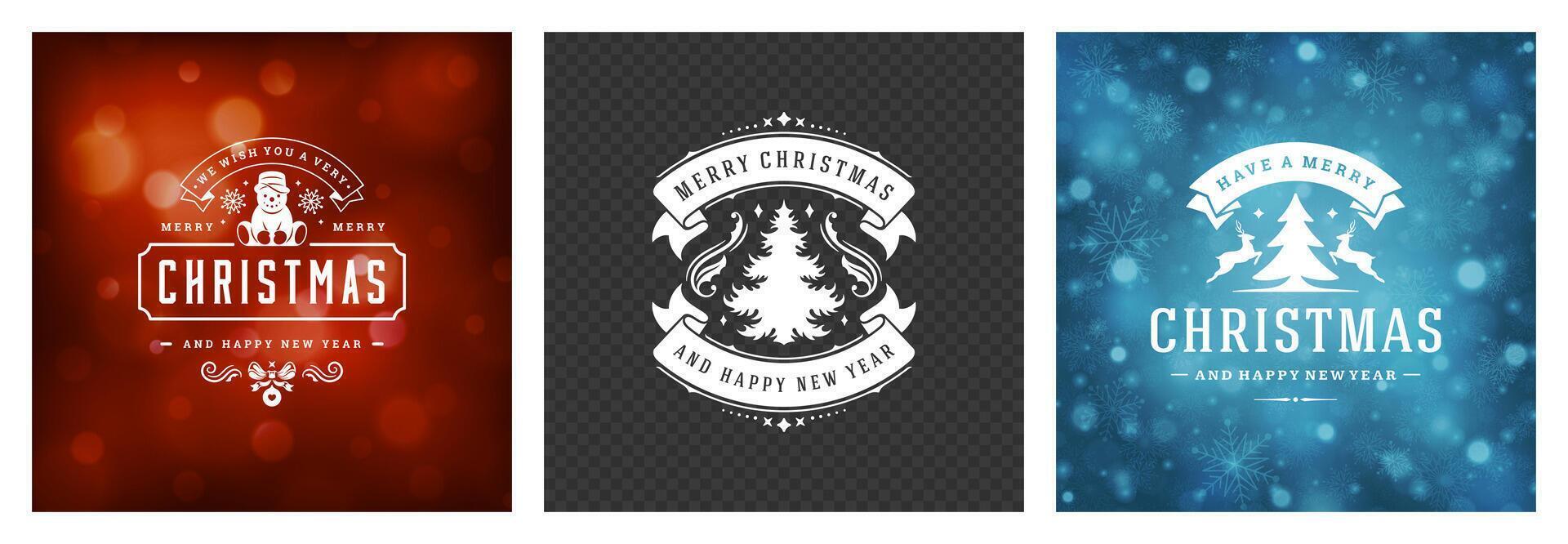 Colorful holiday-themed graphics featuring Christmas designs and symbols vector