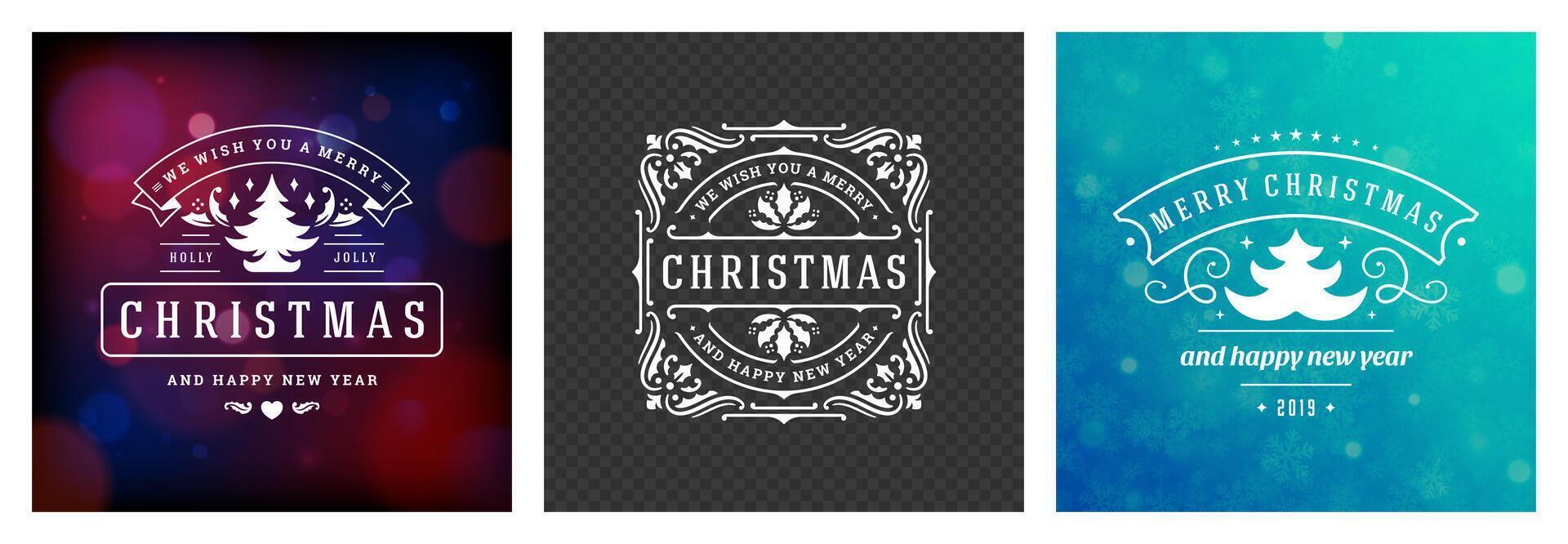 Joyful Christmas overlays with seasonal motifs for holiday cheer vector