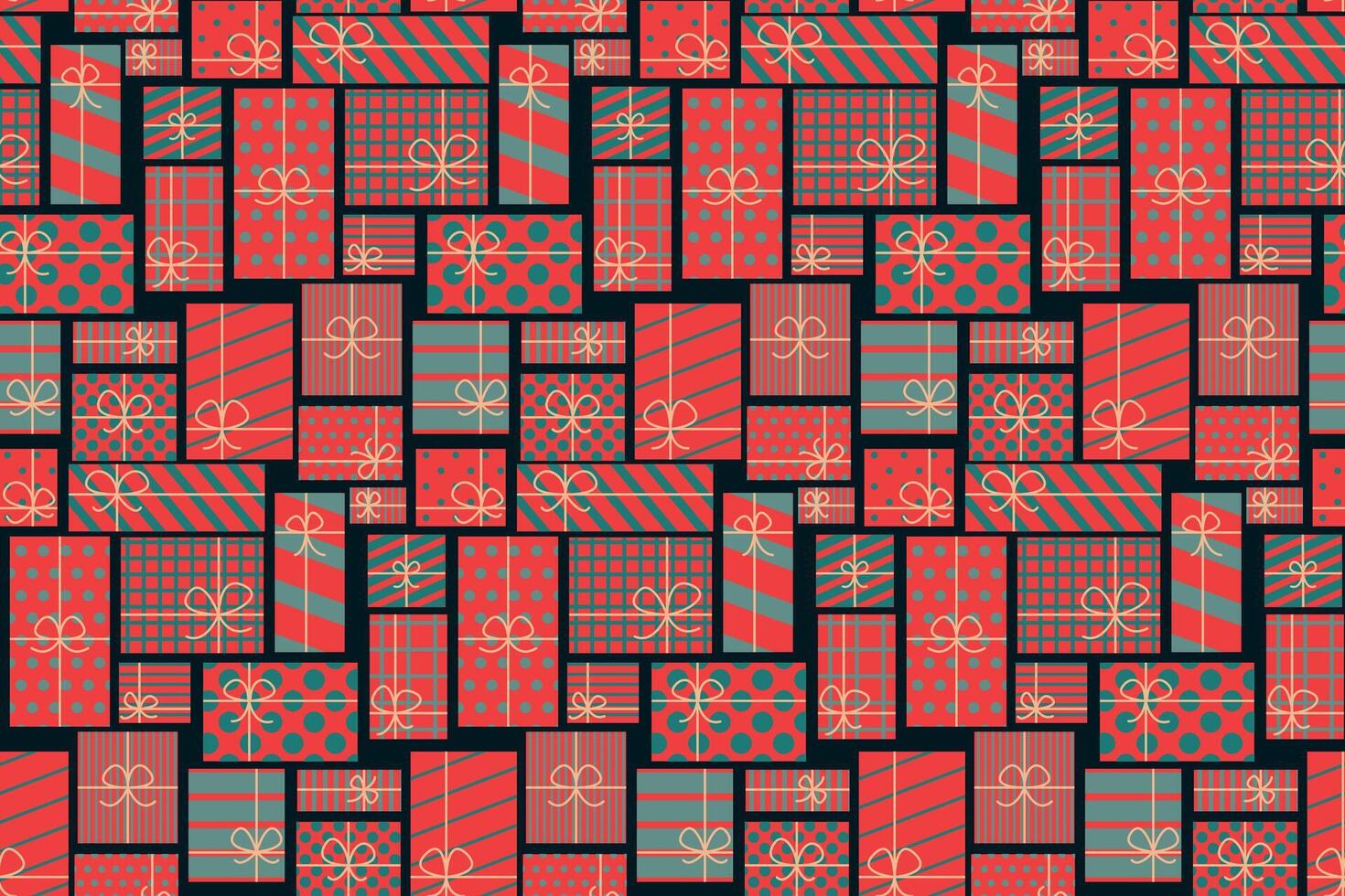 Festive seamless pattern with gift boxes for wrapping paper, fabric, cards, wallpaper. illustration vector
