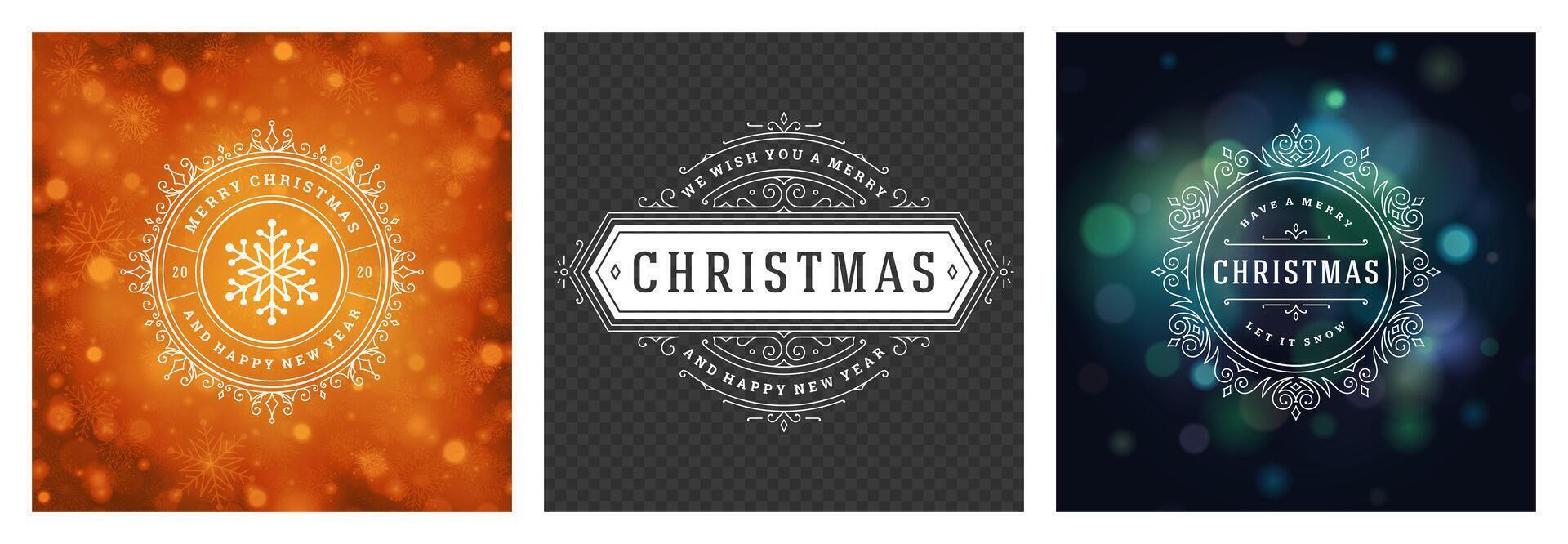 Creative holiday greeting designs showcasing Christmas wishes and joy vector