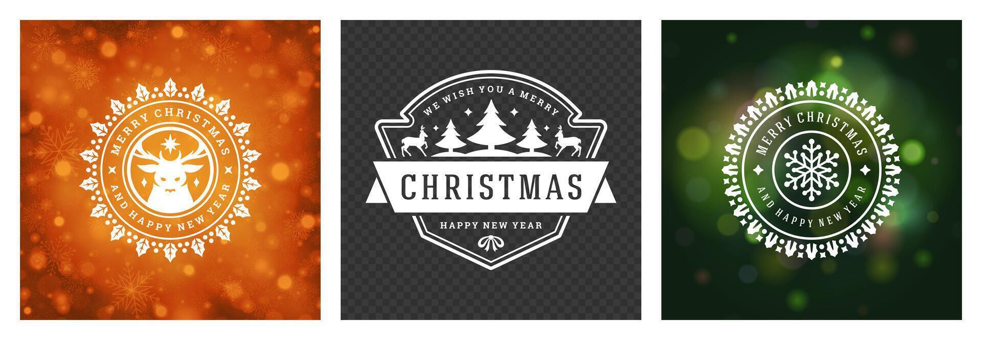 Decorative Christmas greetings in vibrant colors for festive celebrations vector