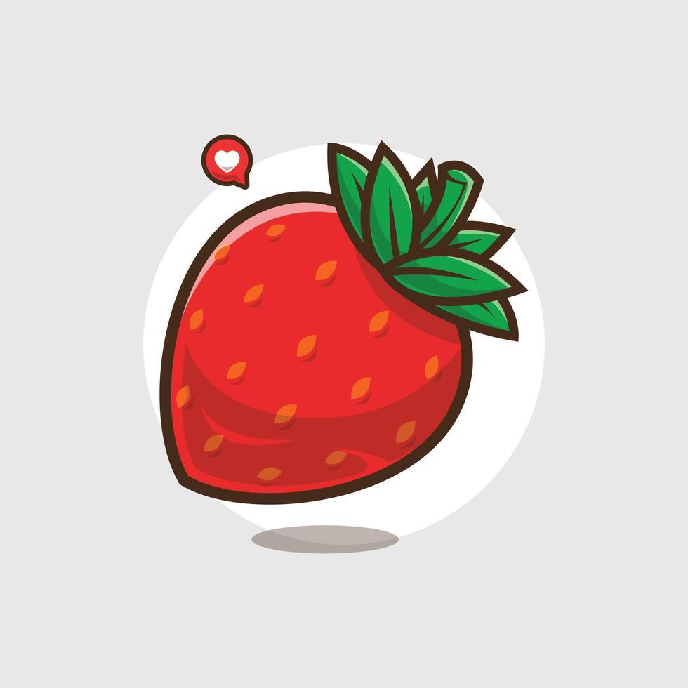 Fresh Strawberry Fruit Food and Beverage Illustration Concept. vector