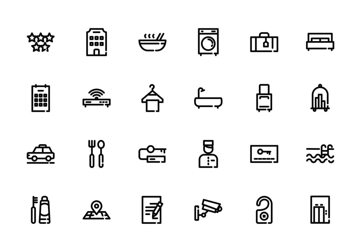 Hotel Black Outline Icon vector