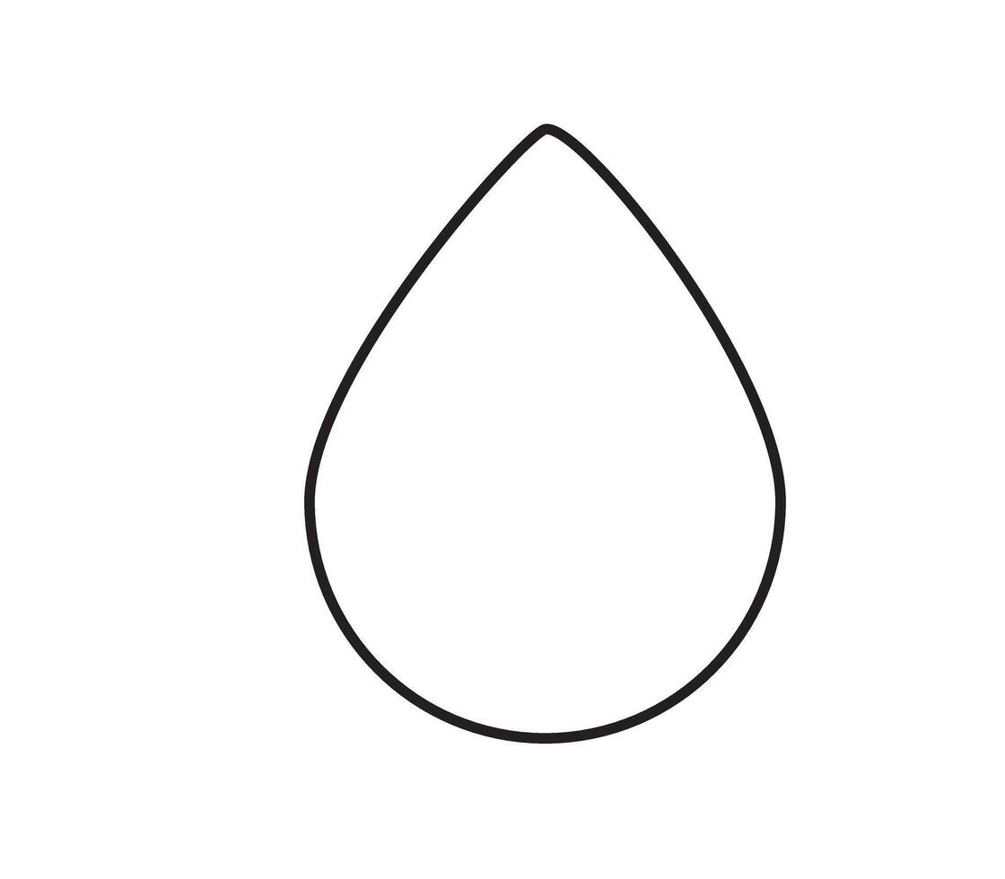 A black and white drawing of a drop vector