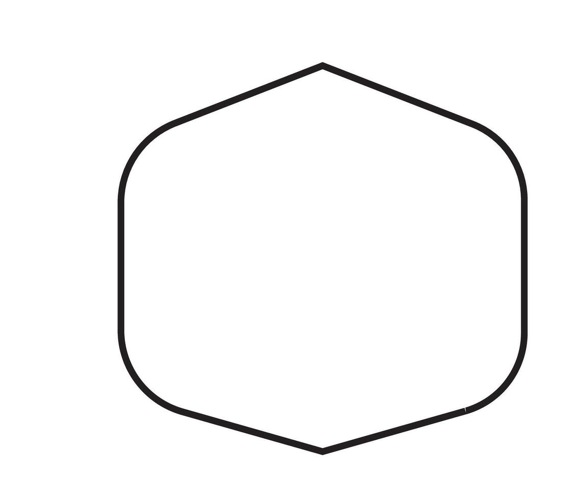 Hexagon shape with a black outline vector