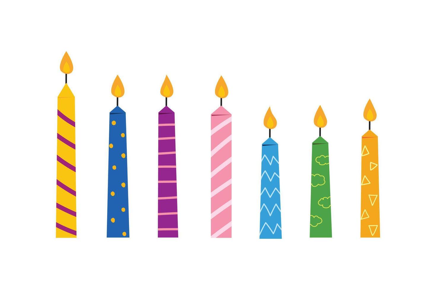Doodle candles with colorful for birthday, celebration, festival, element and illustration vector