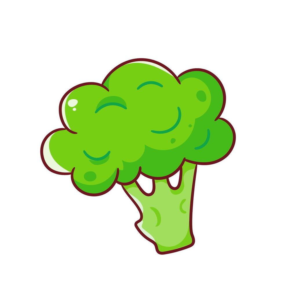 Broccoli Vegetable Cartoon . Food Nature Concept Design. Isolated Premium vector