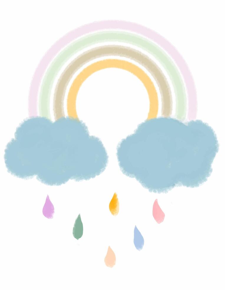 cloud and rainbow illustration clipart vector