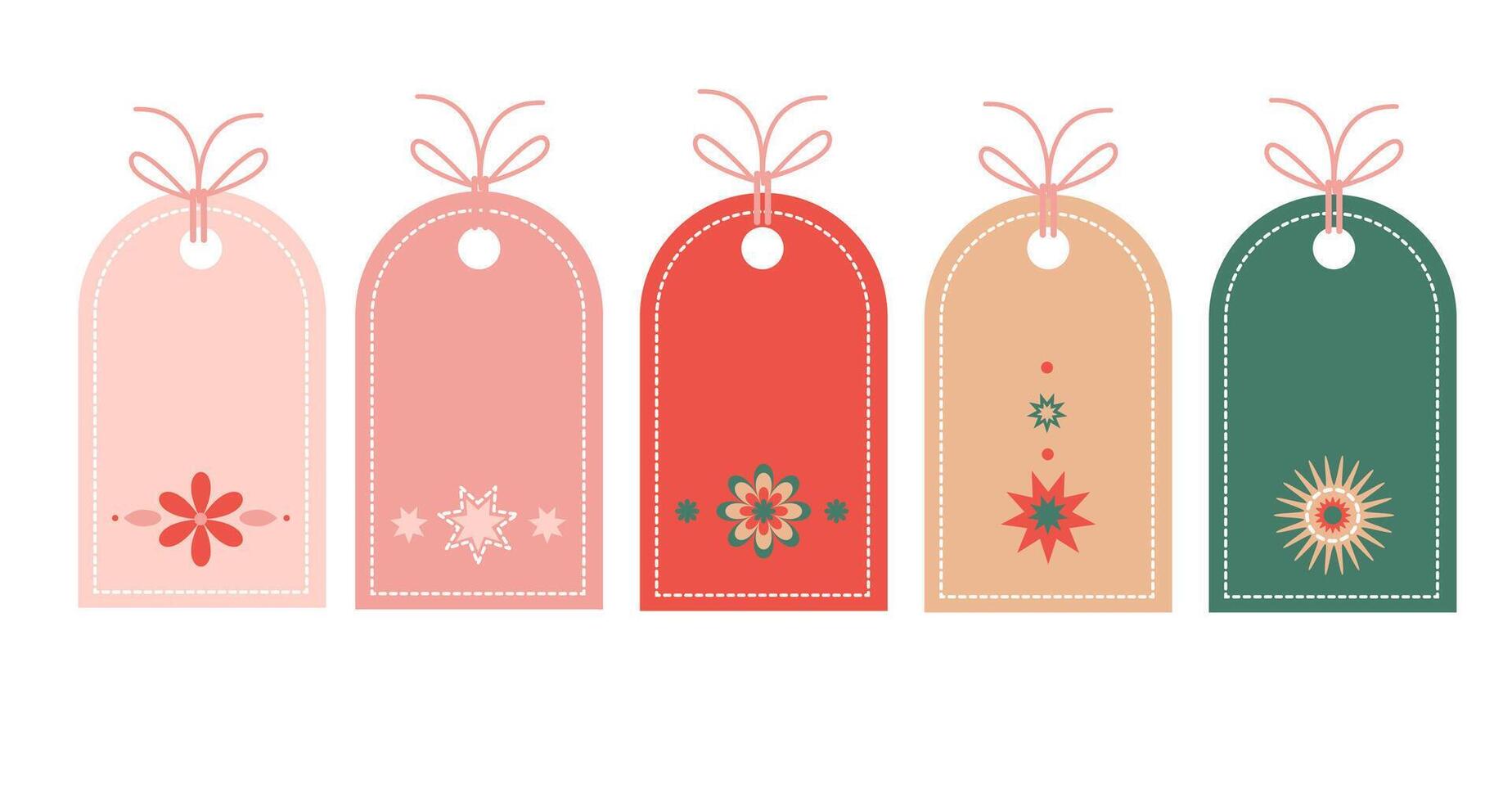 set of bright New Year labels for gifts or discounts on a white background. illustration. vector