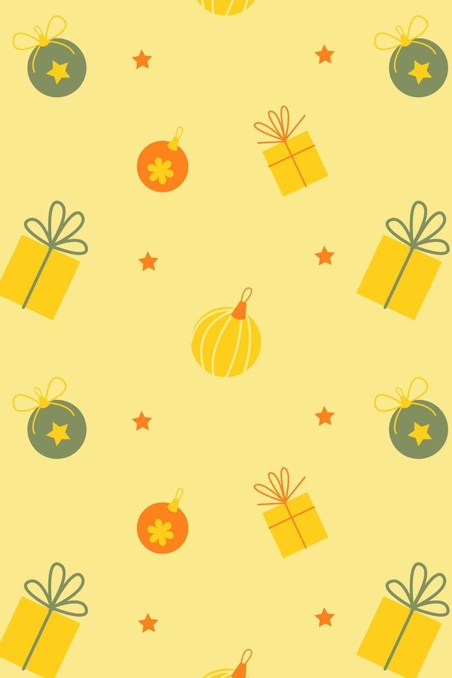 bright Christmas pattern with balloons and gifts for Christmas vector