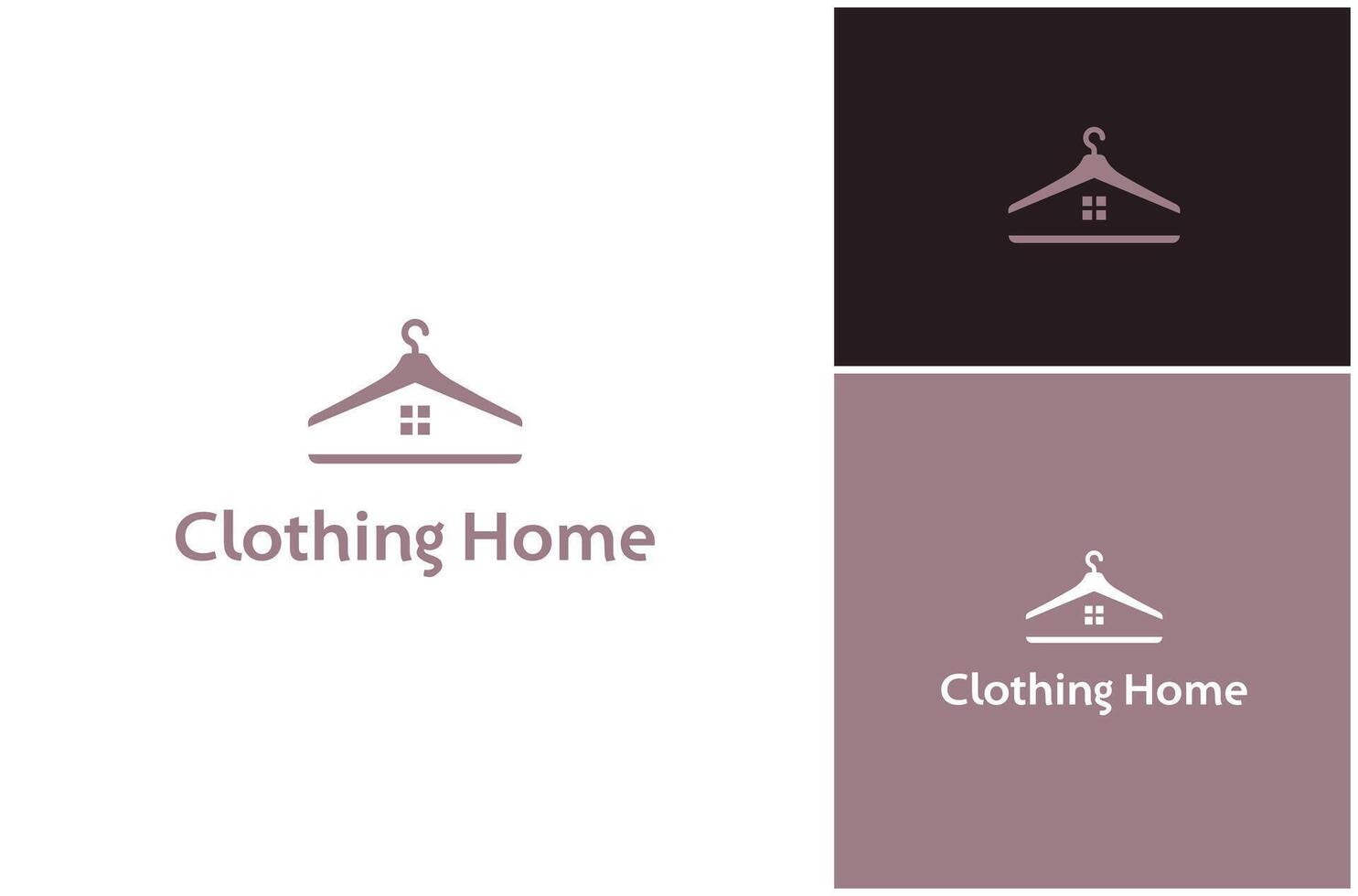 Hanger Clothing Fashion Clothes Apparel Home House Building Simple Logo Design Illustration vector