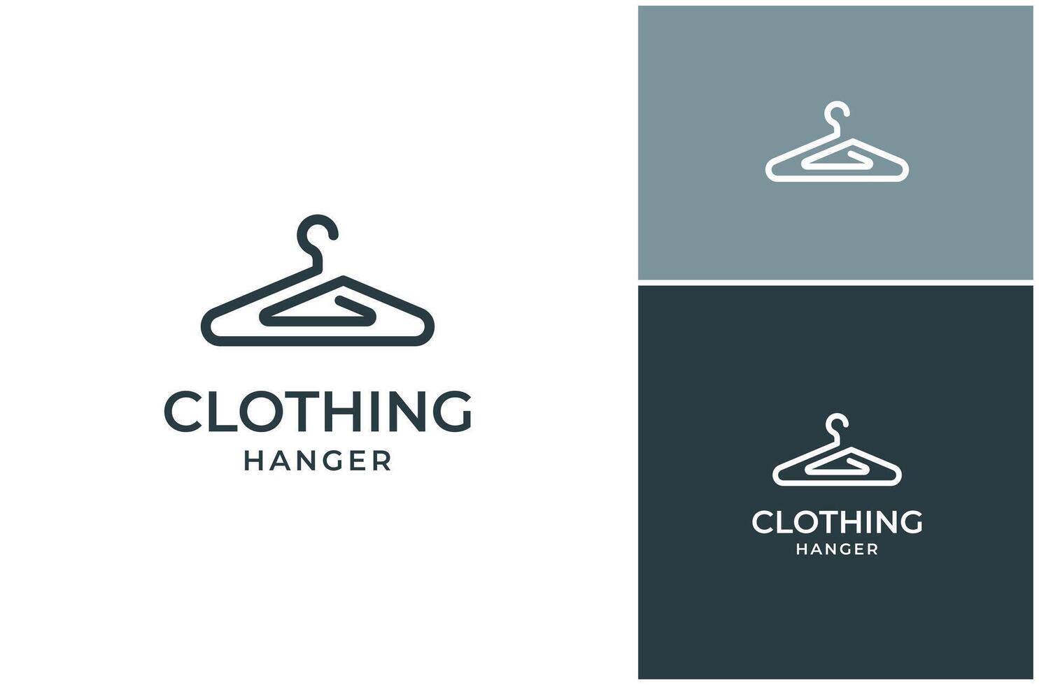 Clothes Hanger Fashion Clothing Apparel Line Art Simple Icon Logo Design Illustration vector