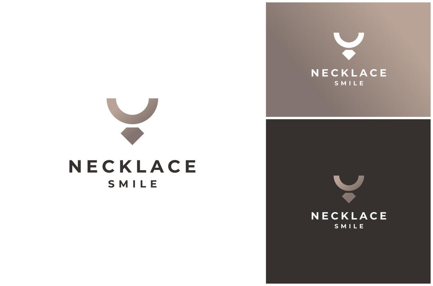 Necklace Jewelry Diamond Fashion Accessory Smile Happy Luxury Logo Design Illustration vector
