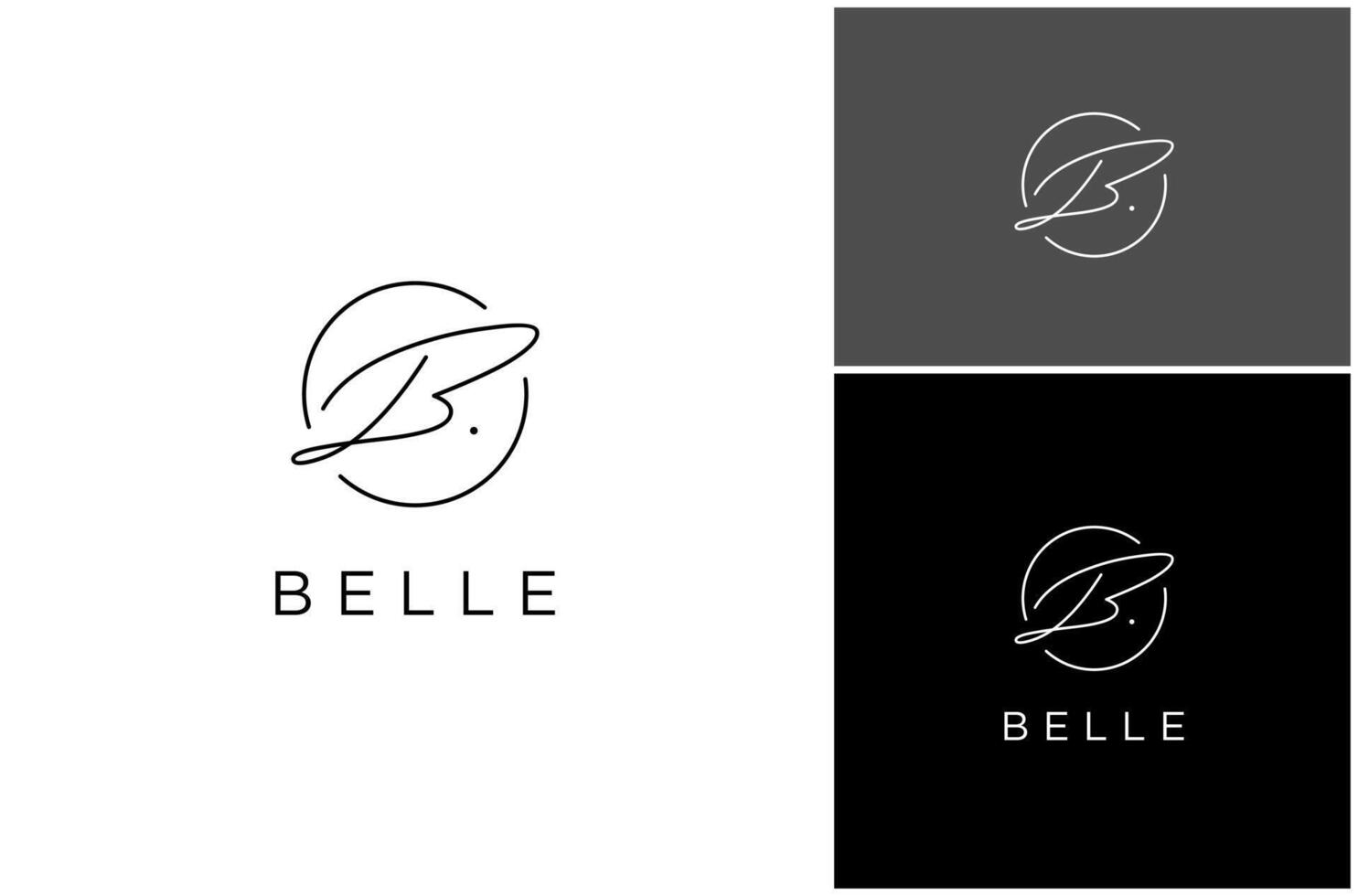Letter B Initial Signature Script Calligraphy Cursive Font Luxury Logo Design Illustration vector