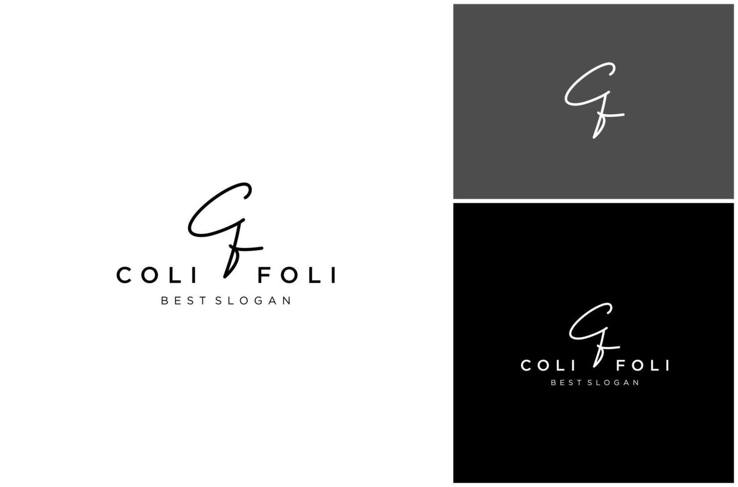 Letter CF Initial Signature Script Calligraphy Cursive Font Luxury Logo Design Illustration vector