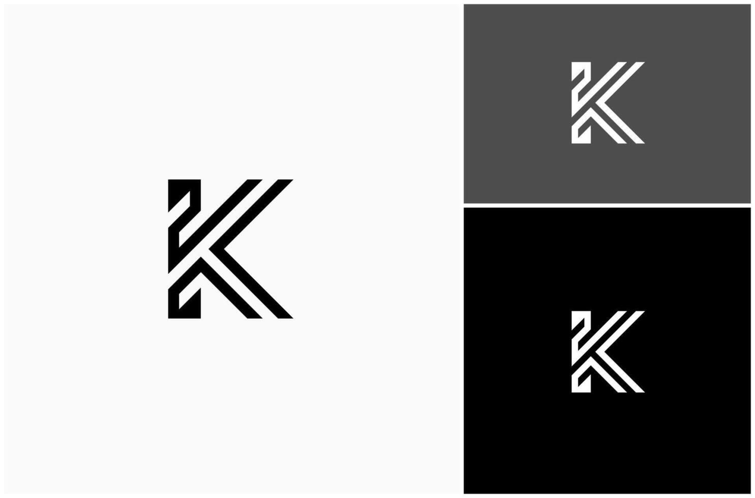 Initial Letter K Geometric Line Art Font Monogram Abstract Modern Logo Design Illustration vector