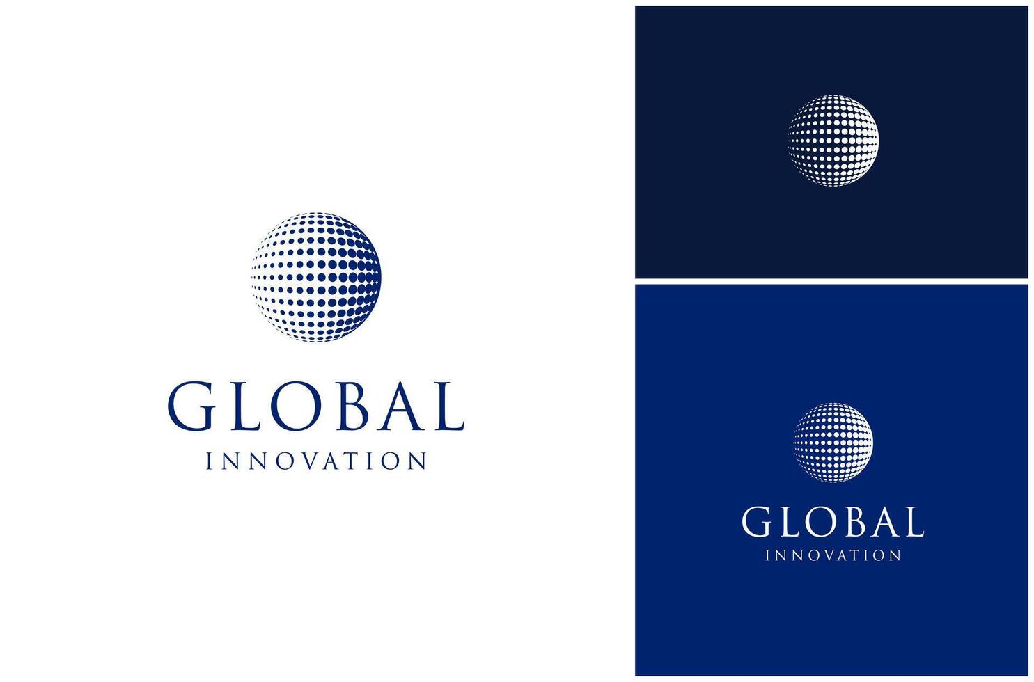 Abstract Global World Earth Globe Sphere Halftone Circle Dotted Logo Design Illustration vector