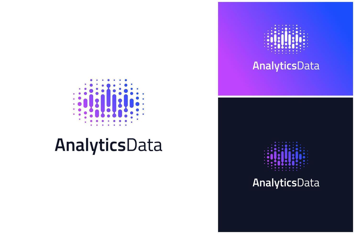Abstract Analytics Data Metrics Connect Dots Technology Digital Logo Design Illustration vector