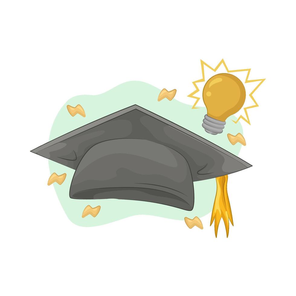 graduation hat with idea vector